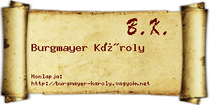 Burgmayer Károly névjegykártya
